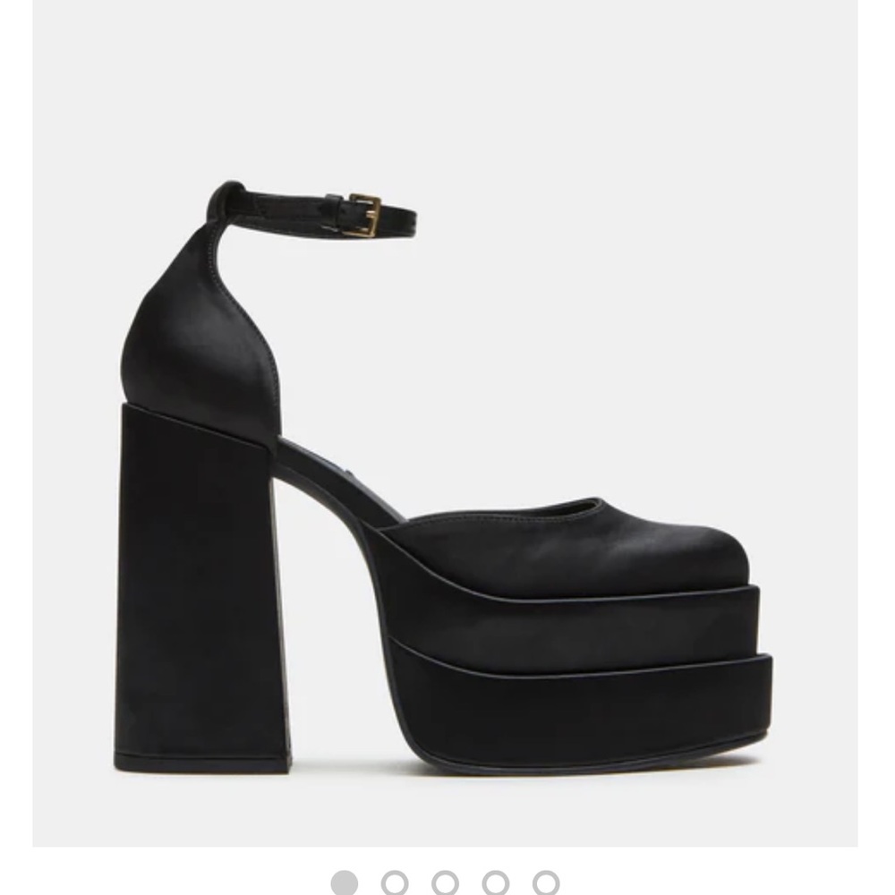 Charlize Satin Black Heels
